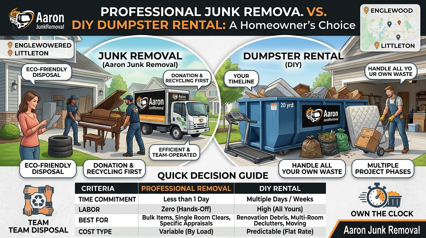 Junk Removal vs. Dumpster Rental: Which Option Is Better for Englewood and Littleton Homeowners?
